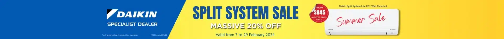 Daikin’s Split System Sale